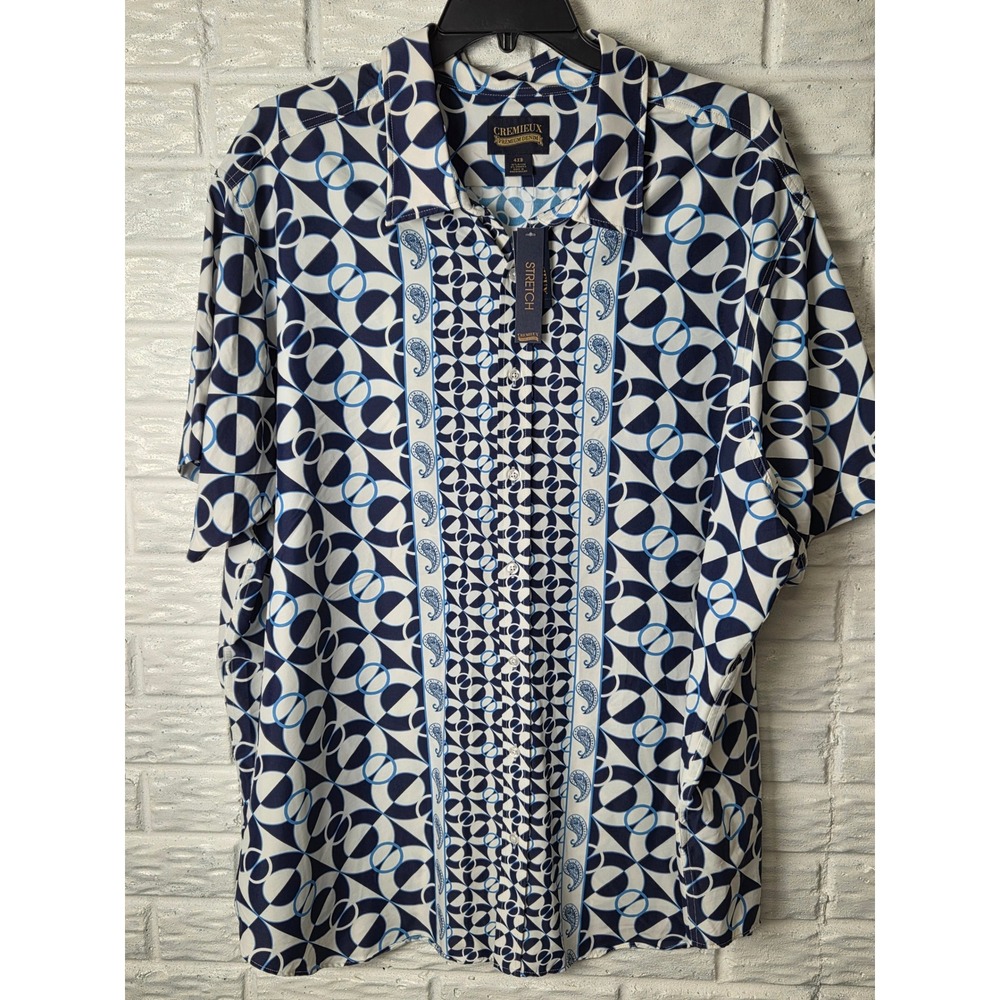 CREMIEUX Premium Denim button up Men's shirt size 4XB Big Nylon Stretch NWT - Picture 2 of 9